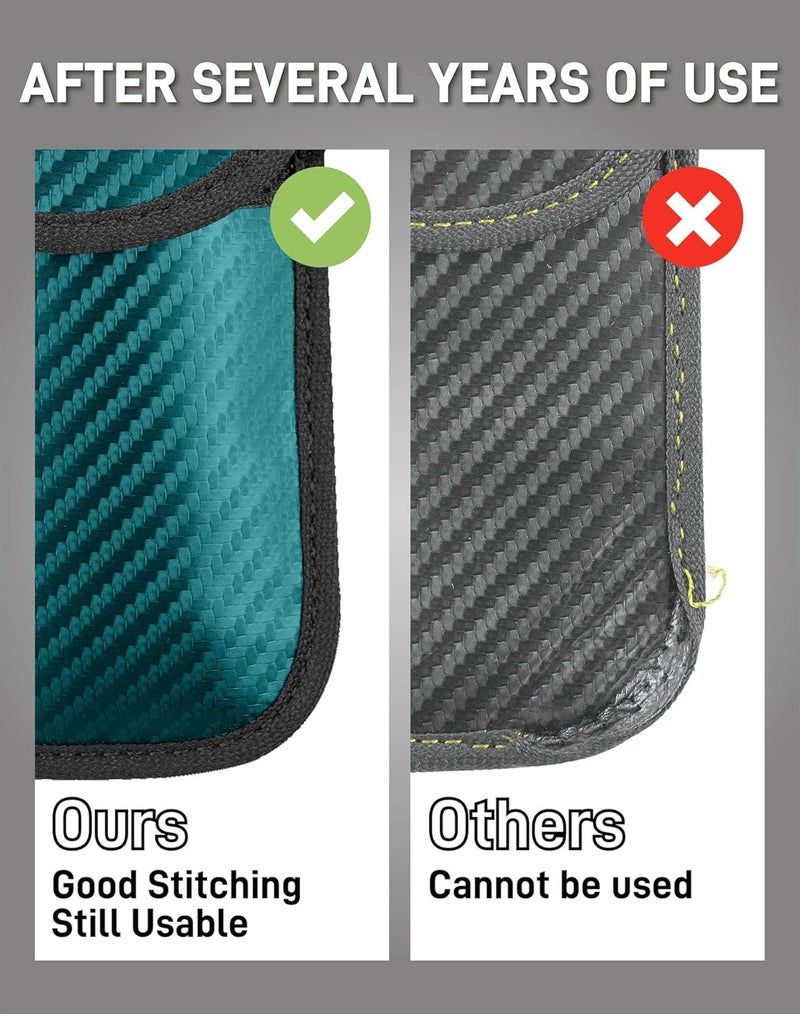 Vammcht Upgraded Faraday Bag for Key Fob (2 Pack), Premium Faraday Key Fob Protector– Car RFID Signal Blocking, Car Security Protection, Anti-Theft Pouch, Anti-Hacking Case Blocker Green - Image 5